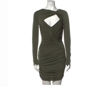 Katie May Bateau Wrap Cut Out Dress Bandage Khaki Long Sleeve Classy Y2K Skims